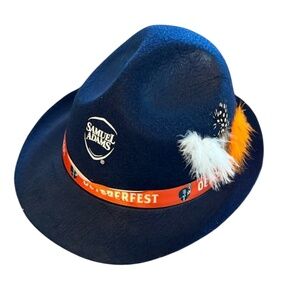 Samuel Sam Adams Promotional Octoberfest Fedora Navy Hat Ok-To-Beer-Fest